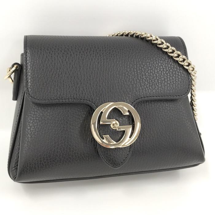 GUCCI 【中古】GUCCI チェーン ショルダーバッグ インターロッキングG  