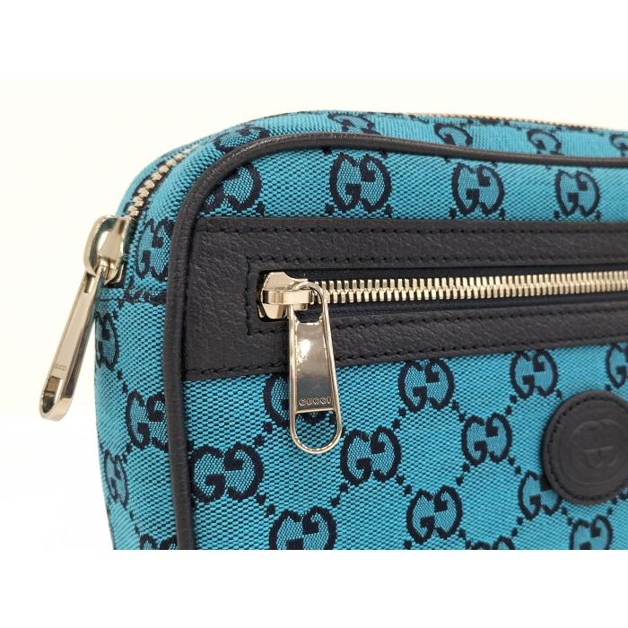GUCCI ボディバッグ ウエストバッグ GGキャンバス ブルー 658657 GUCCI ボディバッグ ウエストバッグ GGキャンバス ブルー 658657