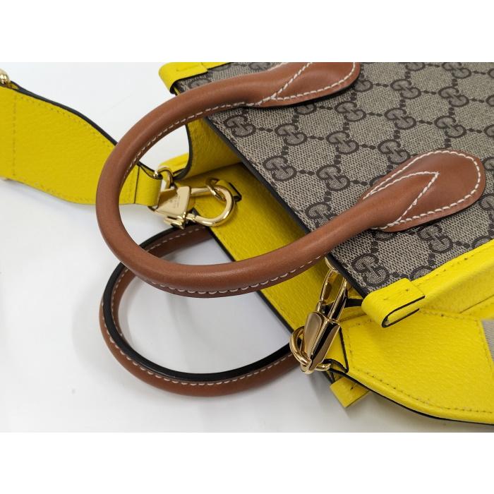 GUCCI 2WAYトートバッグ ミニ ロゴ GGスプリーム レザー 699406 【公式