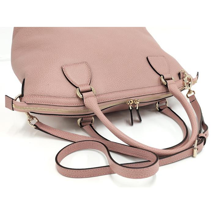 GUCCI 2WAYハンドバッグ インターロッキングG レザー ピンク系