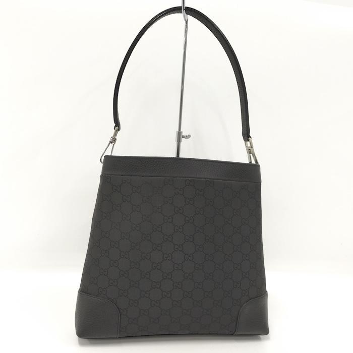 GUCCI / ワンショルダーバッグ/ナイロン/BLK GUCCI ワンショルダーバッグ ハンドバッグ GGキャンバス ナイロン