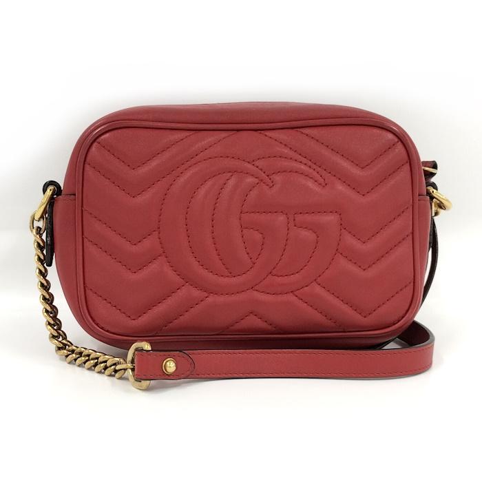 グッチ 448065 ショルダーバッグ レッド  GUCCI GGマーモント マトラッセ GUCCI（グッチ） GGマーモント ショルダーバッグ レザー 448065 レッド