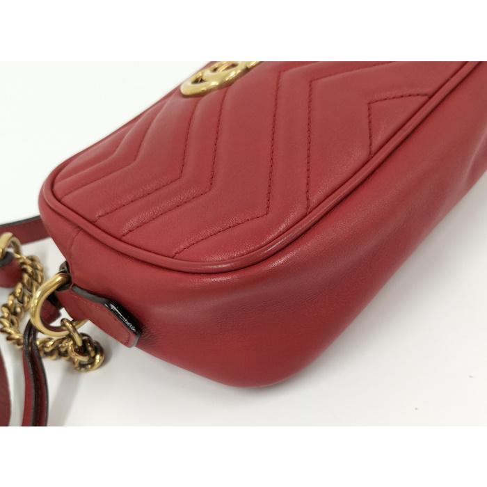 GUCCI（グッチ） GUCCI GGマーモント ショルダーバッグ レッド 448065