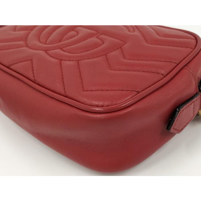 グッチ 448065 ショルダーバッグ レッド  GUCCI GGマーモント マトラッセ GUCCI（グッチ） GGマーモント ショルダーバッグ レザー 448065 レッド