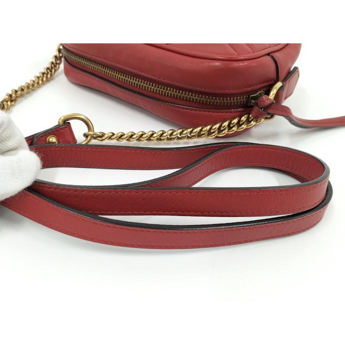 GUCCI（グッチ） GUCCI GGマーモント ショルダーバッグ レッド 448065