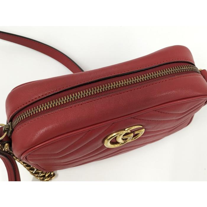 GUCCI（グッチ） GUCCI GGマーモント ショルダーバッグ レッド 448065
