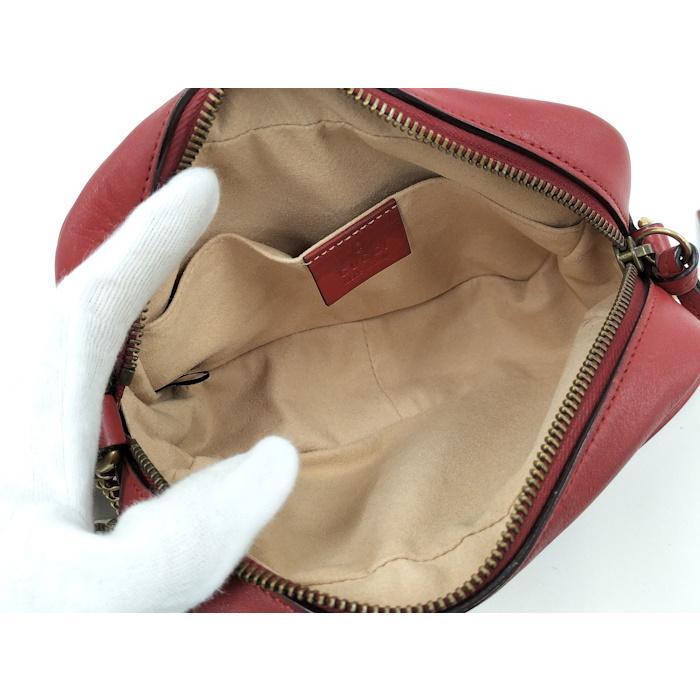 GUCCI（グッチ） GUCCI GGマーモント ショルダーバッグ レッド 448065