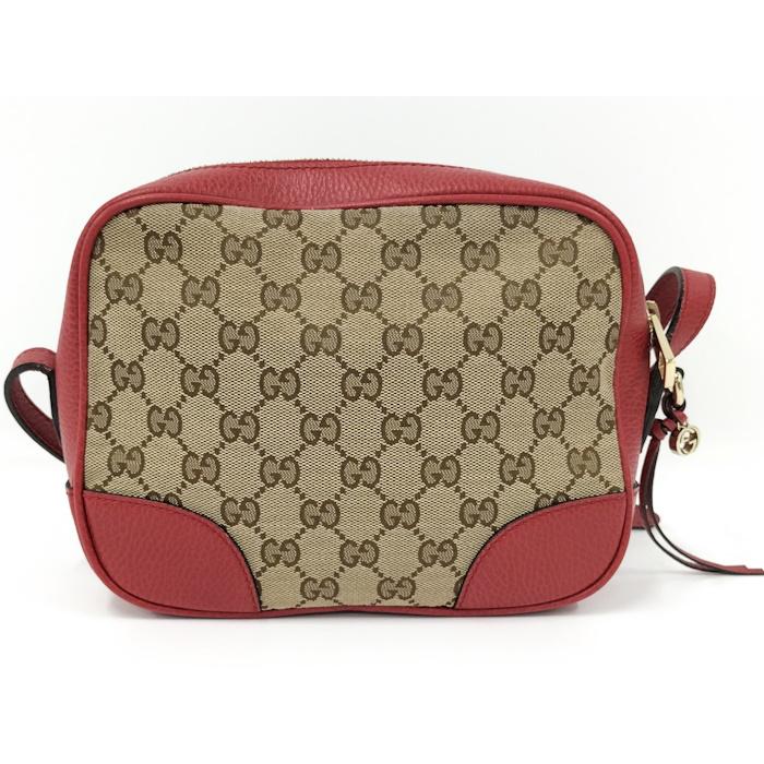 グッチ GUCCI GG ショルダーバッグ レザー キャンバス ベージュ レッド GUCCI グッチ ショルダーバッグ GGキャンバス/パイソン ベージュ