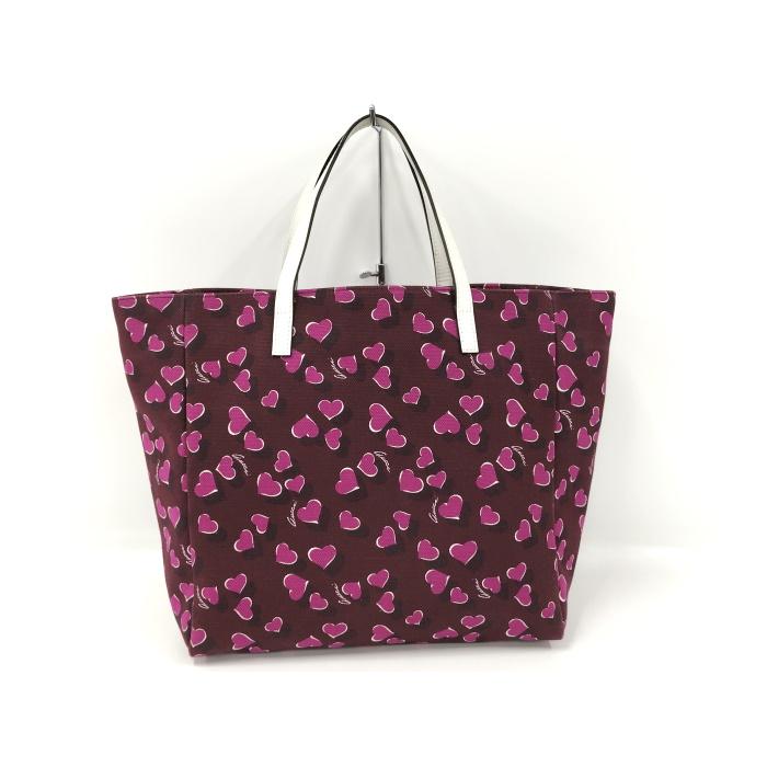 GUCCI（グッチ） トートバッグ ハートプリント キャンバス パープル系 