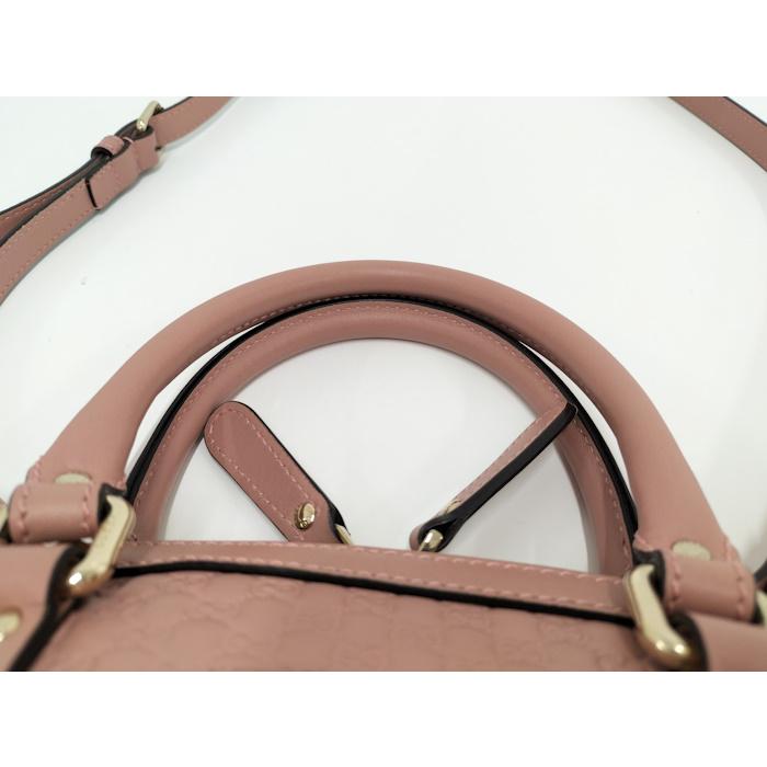 GUCCI 2WAYハンドバッグ マイクログッチシマ レザー ピンク