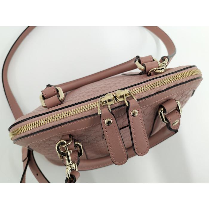 GUCCI 2WAYハンドバッグ マイクログッチシマ レザー ピンク 449654