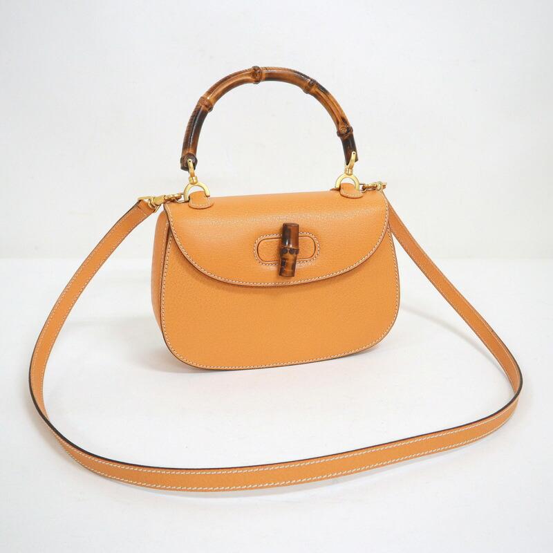 ☆ドリーム荒牧店☆GUCCI グッチ バンブー 2WAYショルダーバッグ レザー ブラウン×ゴールド金具 000 2046 0188 GUCCI グッチ バンブー 2WAYショルダーバッグ レザー ブラウン