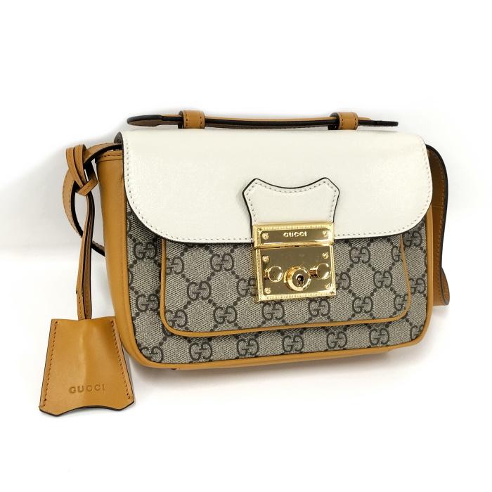 GUCCI 【中古】GUCCI ショルダーバッグ パドロック GGスプリーム  
