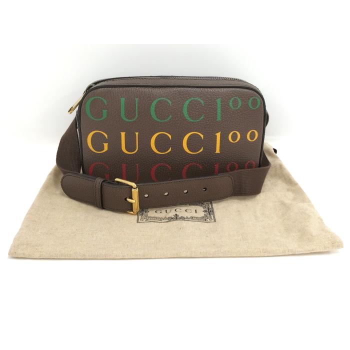 【中古】GUCCI ボディバッグ ベルトバッグ 100周年記念 レザー ブラウン 602695｜jjcollection2008｜10