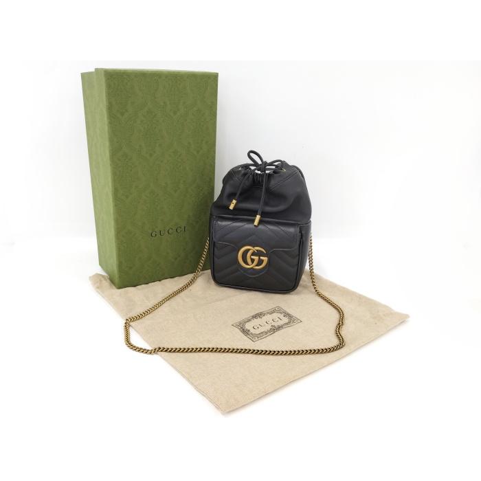 GUCCI（グッチ） GUCCI GGマーモント キルティング ミニ バケット