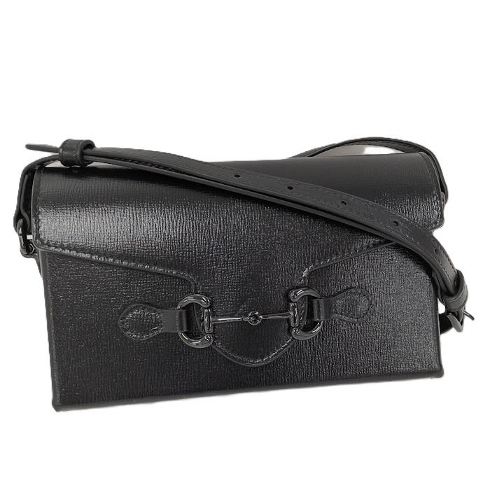 GUCCI ホースビット ショルダーバッグ レザー ブラック 699296 : JJ  