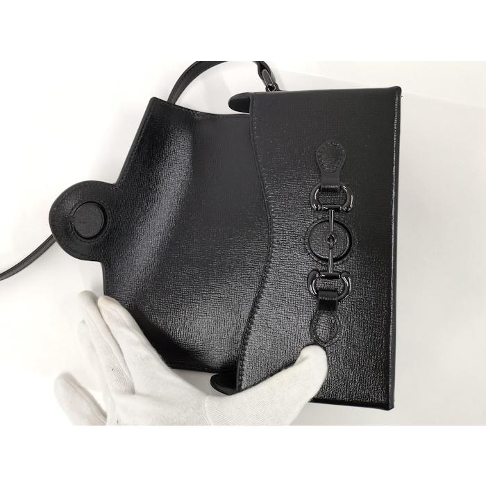GUCCI（グッチ） ホースビット ショルダーバッグ レザー ブラック