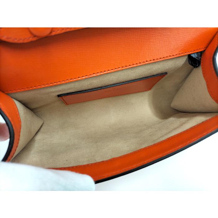 GUCCI ショルダーバッグ ホースビット オレンジ レザー 724713 GUCCI ショルダーバッグ ホースビット オレンジ レザー 724713