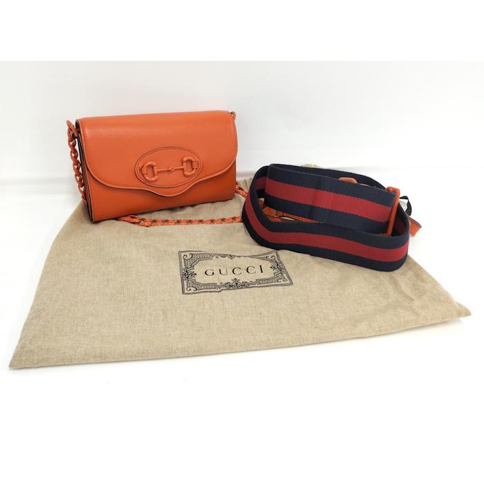 GUCCI ショルダーバッグ ホースビット オレンジ レザー 724713 GUCCI ショルダーバッグ ホースビット オレンジ レザー 724713