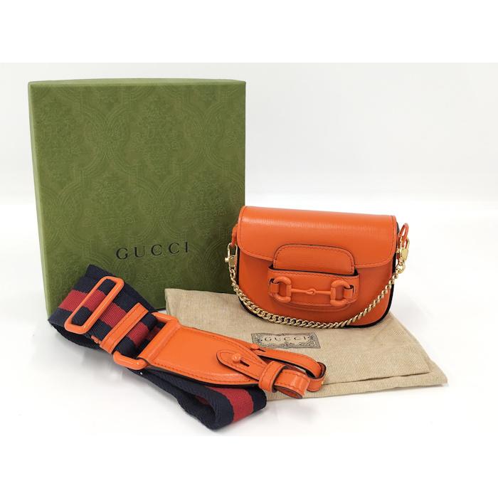 GUCCI ホースビット 1955 2WAYショルダーバッグ レザー オレンジ GUCCI ホースビット 1955 2WAYショルダーバッグ レザー オレンジ