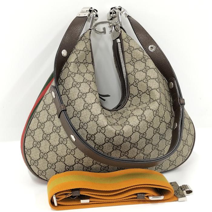 GUCCI ショルダーバッグ アタッシェ ミディアム GGスプリーム レザー  