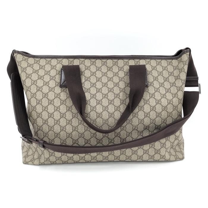 GUCCI 【中古】GUCCI 2WAY トートバッグ GGスプリーム グレー