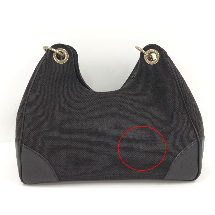 GUCCI グッチ　レザー　ワンショルダーバッグ　ブラック GUCCI 【中古】GUCCI ワンショルダーバッグ ハンドバッグ