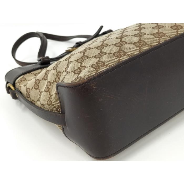 GUCCI 【中古】GUCCI トートバッグ GGキャンバス レザー