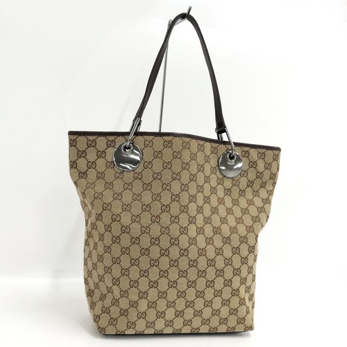 GUCCI 【中古】GUCCI トートバッグ GGキャンバス ベージュ 120836 : JJ  