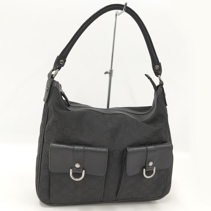 GUCCI GGナイロン ハンドバッグ ブラック ナイロン 293581 : JJ