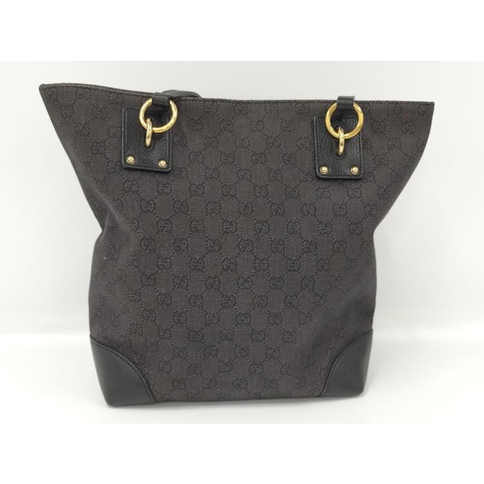 GUCCI（グッチ） トートバッグ GGキャンバス レザー ブラック : JJ