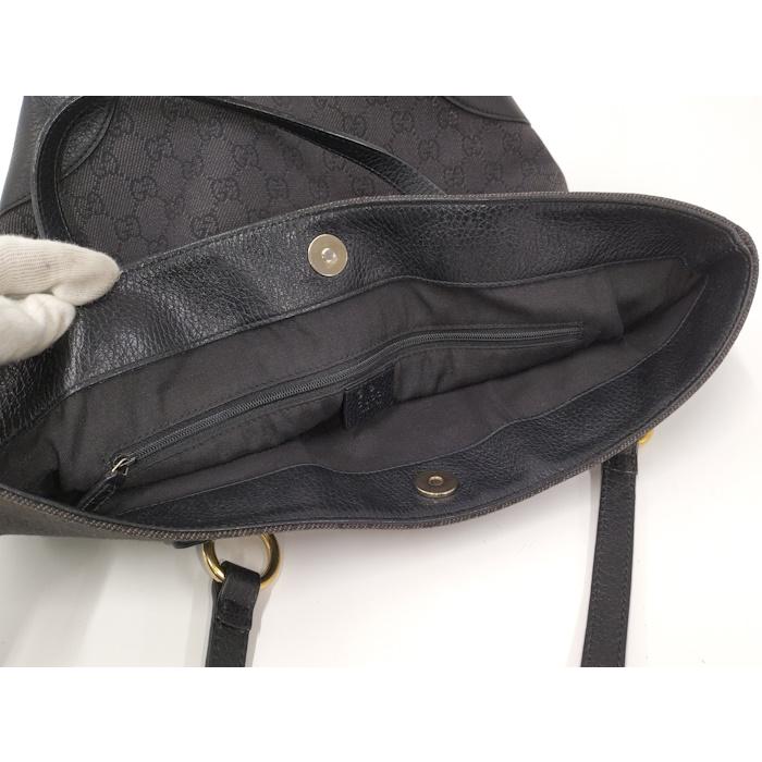 GUCCI（グッチ） トートバッグ GGキャンバス レザー ブラック : JJ