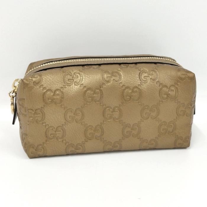 美品 GUCCI グッチ グッチシマ ポーチ 153228 レザー コスメポーチ GUCCI 【中古】GUCCI コスメポーチ 化粧ポーチ グッチシマ