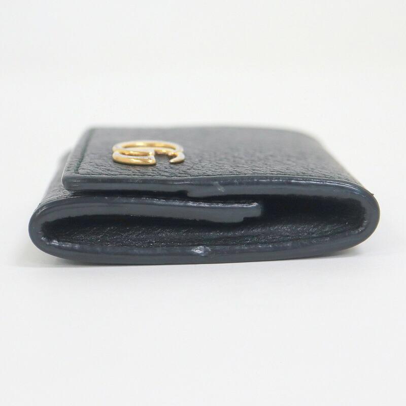 GUCCI グッチ コインケース GGロゴ レザー ブラック×ゴールド金具