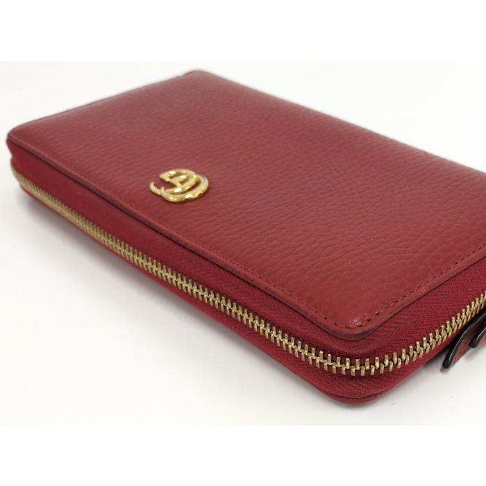 GUCCI（グッチ） ラウンドファスナー長財布 GGマーモント レザー