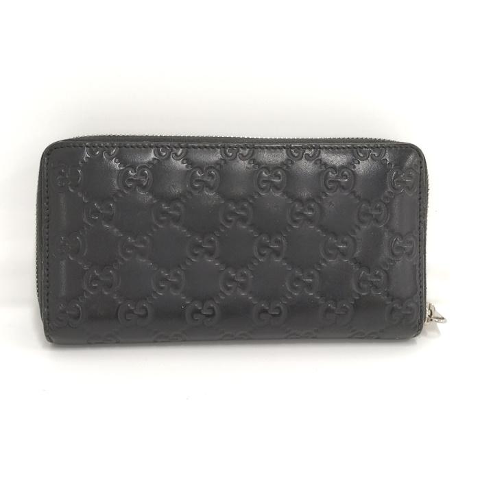 グッチ　長財布　エンブレム　シマレザーブラック GUCCI グッチ GG シマ 長財布 レザー ブラックの買取実績 | 買取
