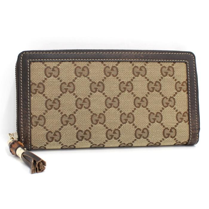 GUCCI 【中古】GUCCI ラウンドファスナー長財布 バンブータッセル 