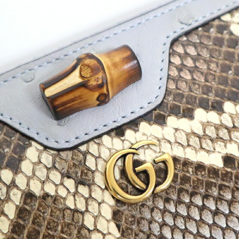 GUCCI グッチ コンチネンタル・ウォレット パイソン×オーストリッチ