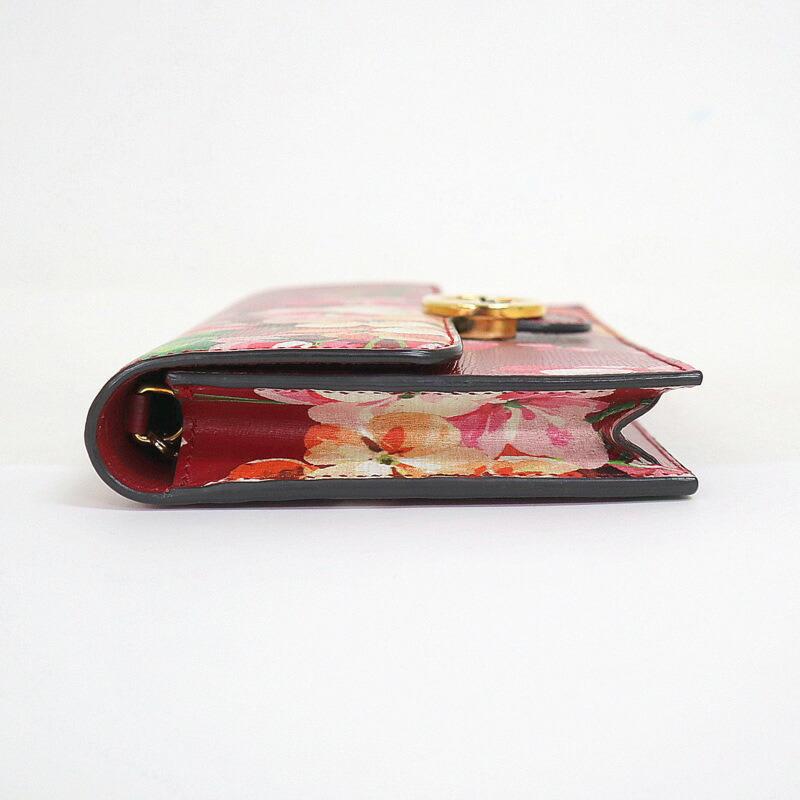 GUCCI グッチ チェーンウォレット GGブルームス フラワー レッド