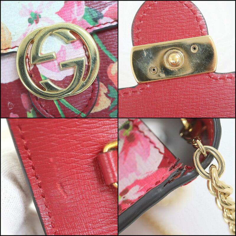 GUCCI グッチ チェーンウォレット GGブルームス フラワー レッド GUCCI グッチ チェーンウォレット GGブルームス フラワー レッド