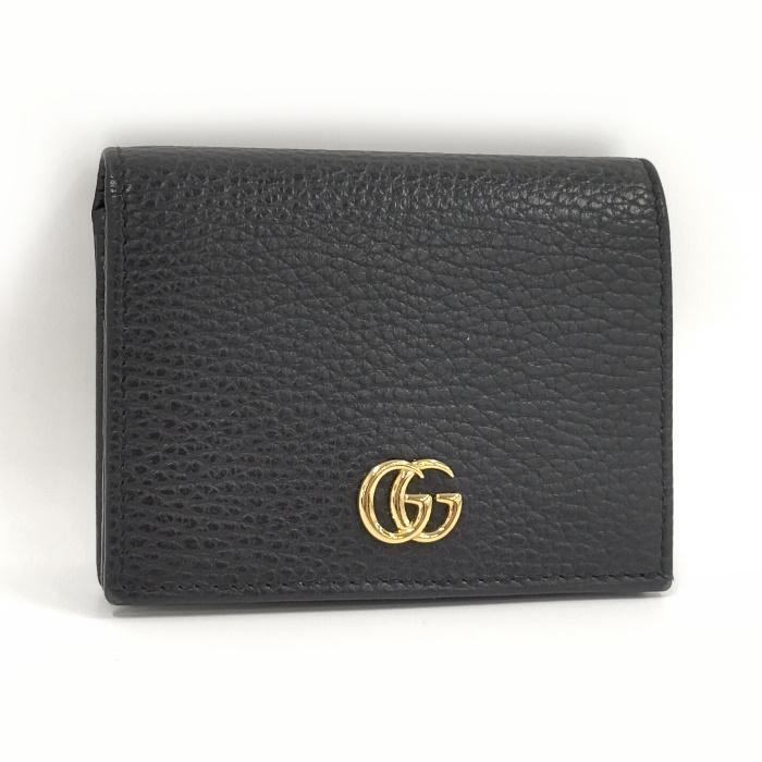 GUCCI 【中古】GUCCI 二つ折り財布 コンパクト GGマーモント