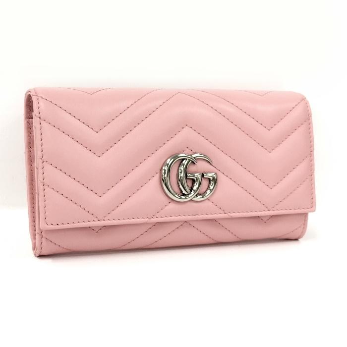 noritty様専用‼️ GUCCI GGマーモント フラップ長財布 ピンク-