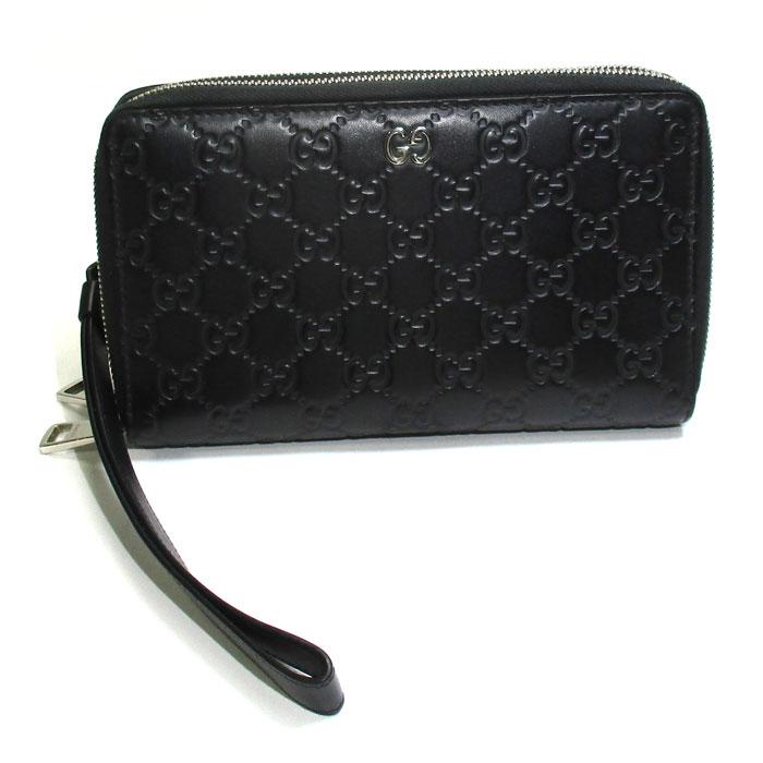 グッチシマ 【中古】GUCCI ダブルジップ ラウンドファスナー 長財布  