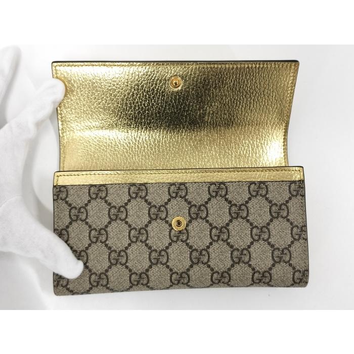 GUCCI 二つ折り 長財布 ダブルG GGスプリーム コンチネンタル GUCCI 二つ折り 長財布 ダブルG GGスプリーム コンチネンタル