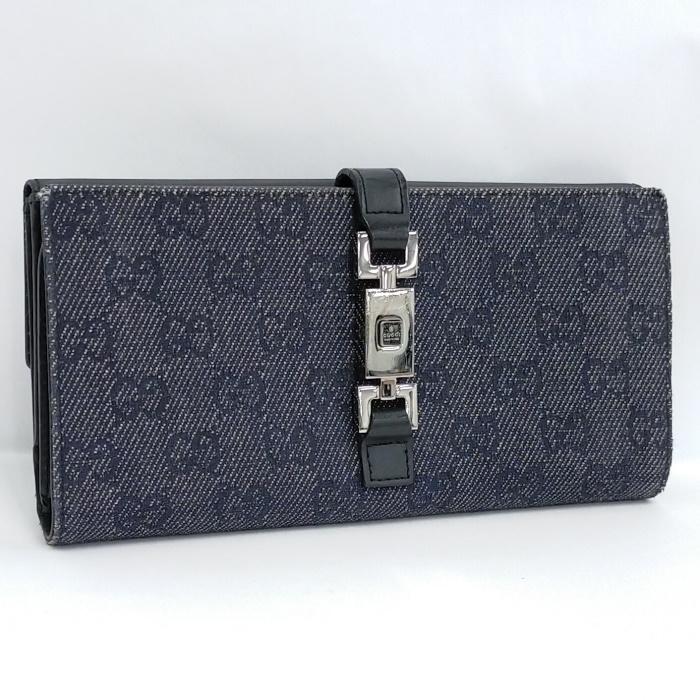GUCCI 【中古】GUCCI Wホック長財布 ジャッキー金具 GG