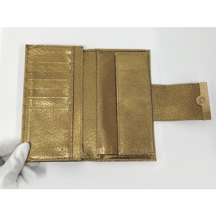 GUCCI 【中古】GUCCI 二つ折り長財布 GGキャンバス ベージュ