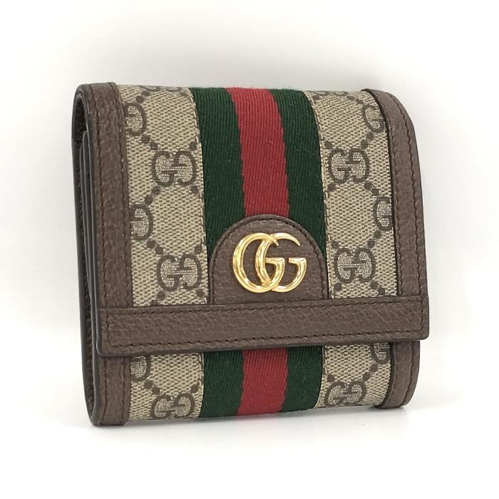 中古】GUCCI 二つ折り財布 オフィディア GG ロゴ スプリーム シェリー 