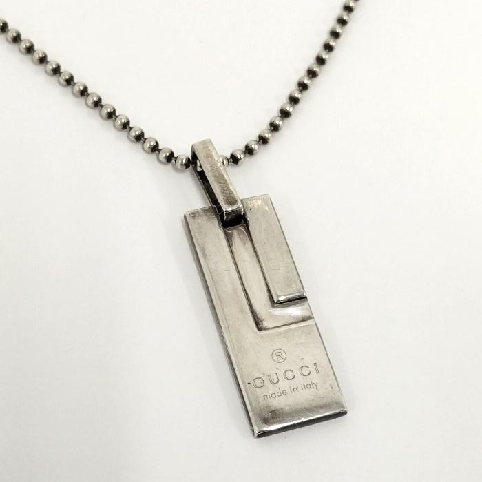 GUCCI 【中古】GUCCI ネックレス プレート シルバー SV925 : JJ 