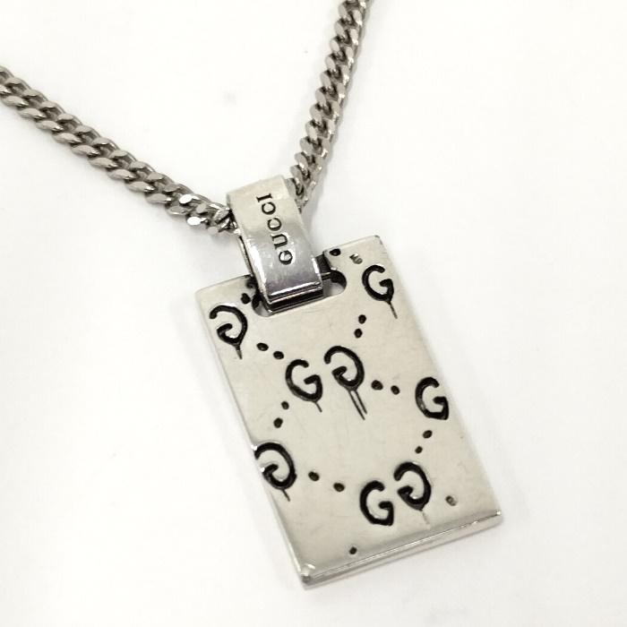 GUCCI ゴースト ネックレス ドクロ スカル プレート SV925 シルバー