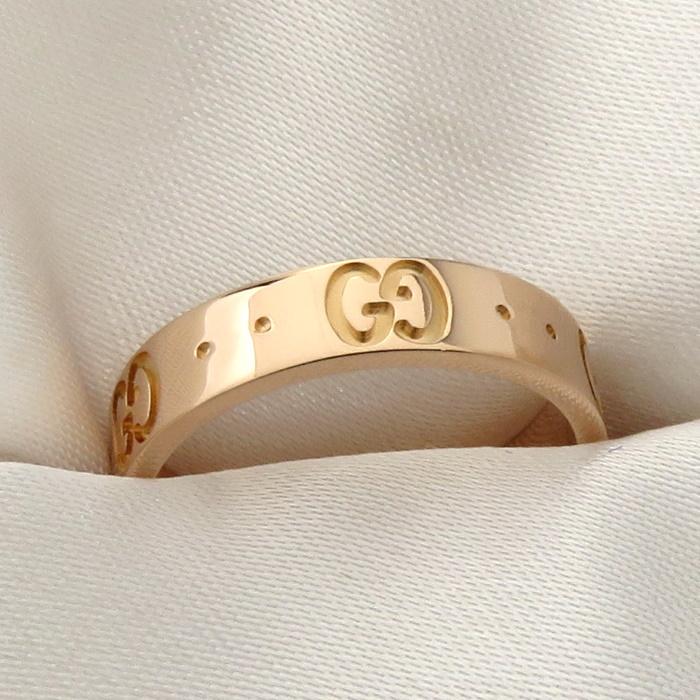 GUCCI 【中古】GUCCI アイコンリング ピンクゴールド 750PG K18PG 表記  